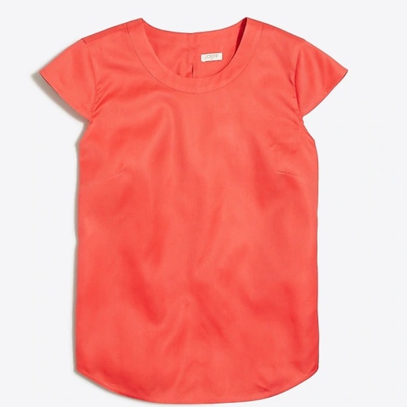 J. Crew Factory Tops - J. Crew Drapey Oxford Crepe Cap Sleeve Top XXL
